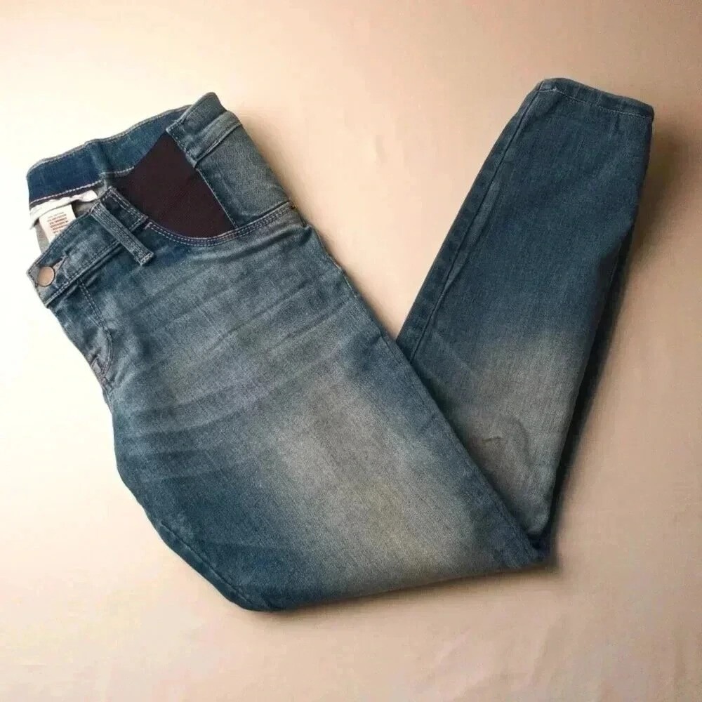 Liz Lange Women Maternity Jeggings Blue Size XS Distressed Skinny Pregnancy